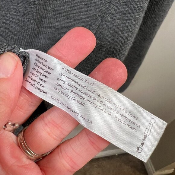 Eileen Fisher Merino Wool Sweater Dress Size XS Gray Minimal Classic Neutral - Picture 7 of 7